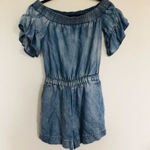 All Saints Off the Shoulder Denim Romper 🌷